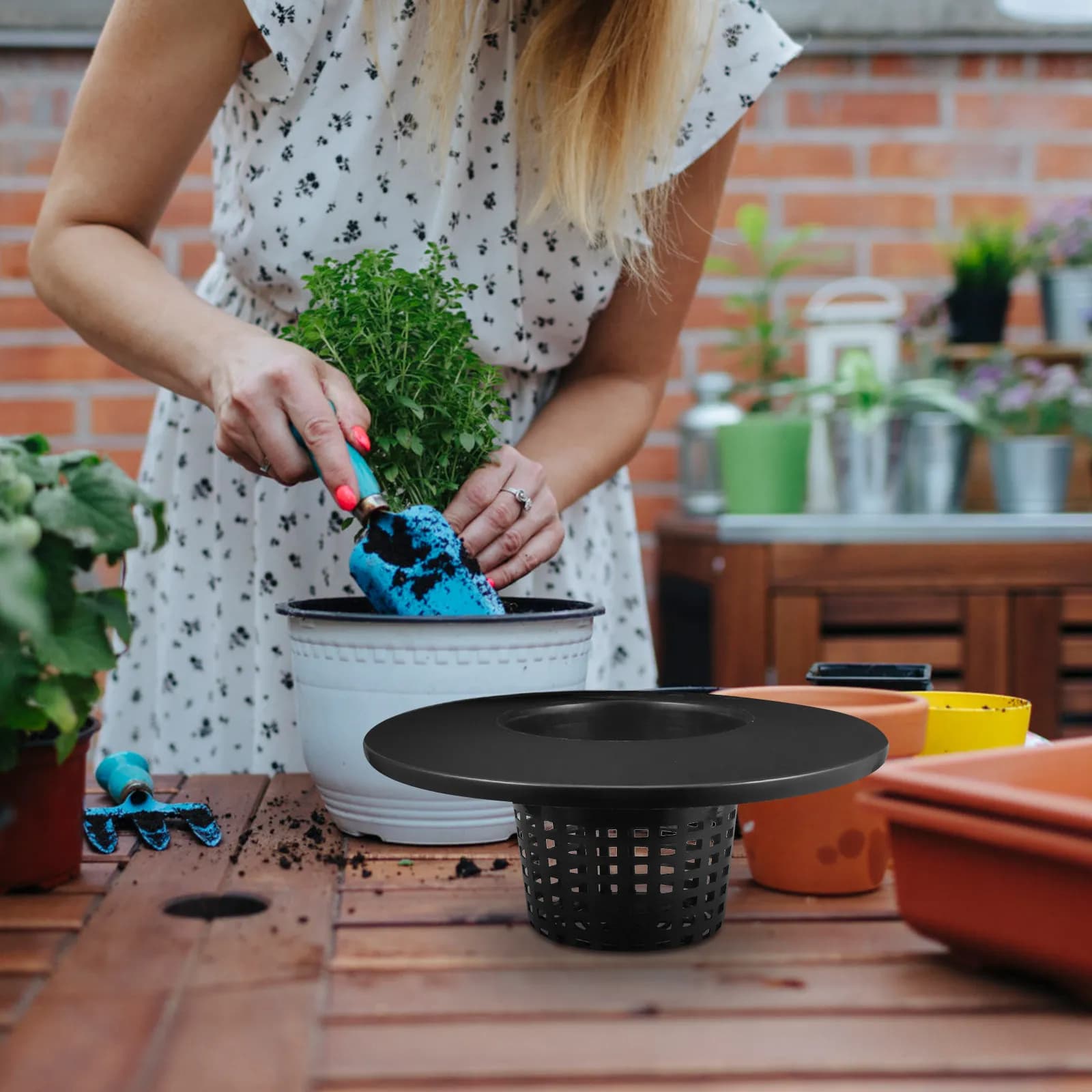 Thick Mesh Bottom Hydroponic Plastic Pot Reusable Planting Cup Orchid Planter Bucket Garden Container Holes Indoor Plants Net