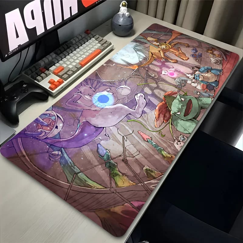 Colorful Play Mouse Mat Laptop Japan Cool Anime Mouse Pad Grande XXL P-pokemon Mewtwo Desktop Mat PC Gamer Cabinet Keyboard