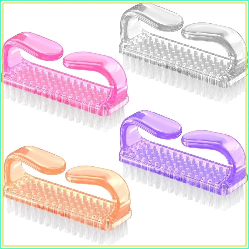 4-Pack Nail Brush Set: Hand & Foot Cleaning Brush with Ergonomic Handle for Men & Women