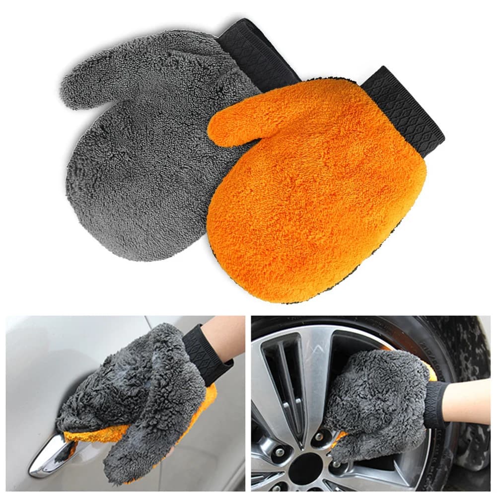Care Glove Car Wash Brush Coral Fleece Multifunctional Plush Microfibre Super Absorbent Car Cleaning Detailing Wash Tool