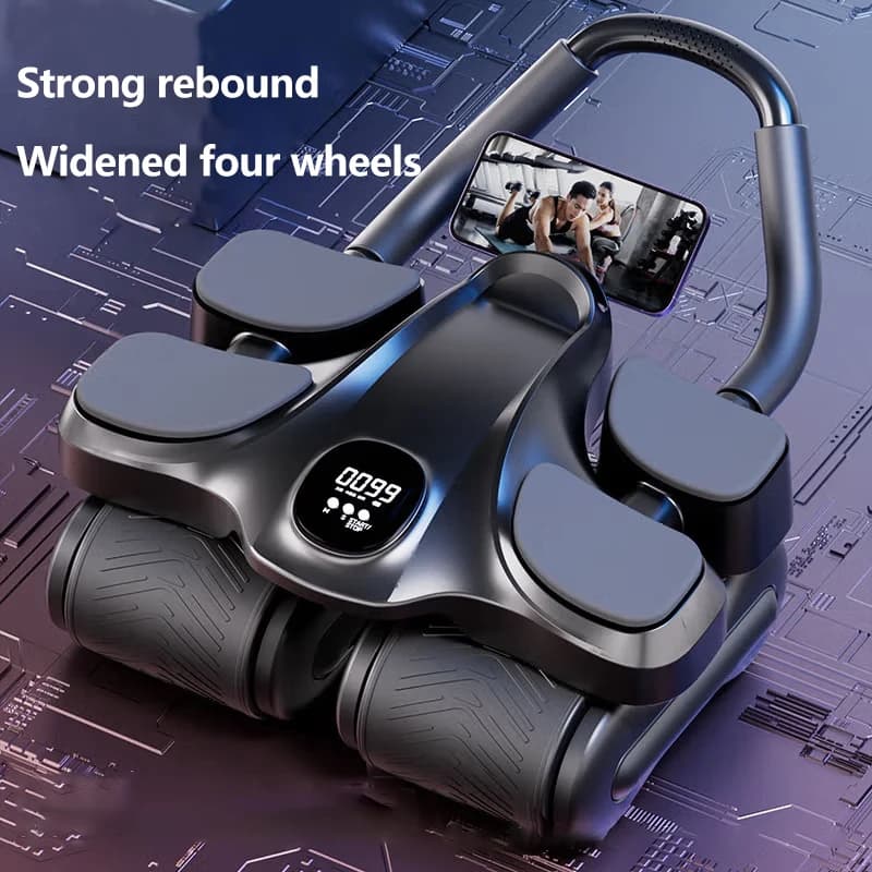 New Four Abdominal Training Device Wheel Muscle Home Rebound Automatic Use Tool for Men and Women's Rolling Slimming Ab Slide