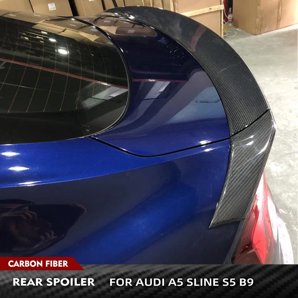 Per Audi A5 Sline S5 B9 Sport 2017-2019 Auto In Fibra di Carbonio Posteriore Da Corsa Spoiler Auto Boot Posteriore Ala Lip Body Kit 3 pz Non per Base