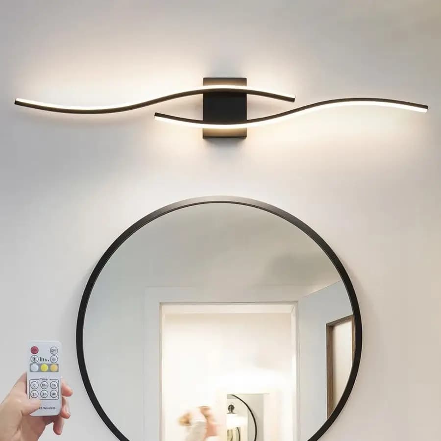 Lampade da toeletta sopra lo specchio, lampada da bagno moderna a LED con telecomando, lampada da bagno dimmerabile 3CCT 4