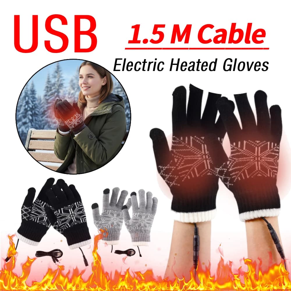 Guanti riscaldati elettrici USB, guanti da ciclismo spessi antiscivolo, guanti termici da moto resistenti all'usura per campeggio all'aperto, escursionismo