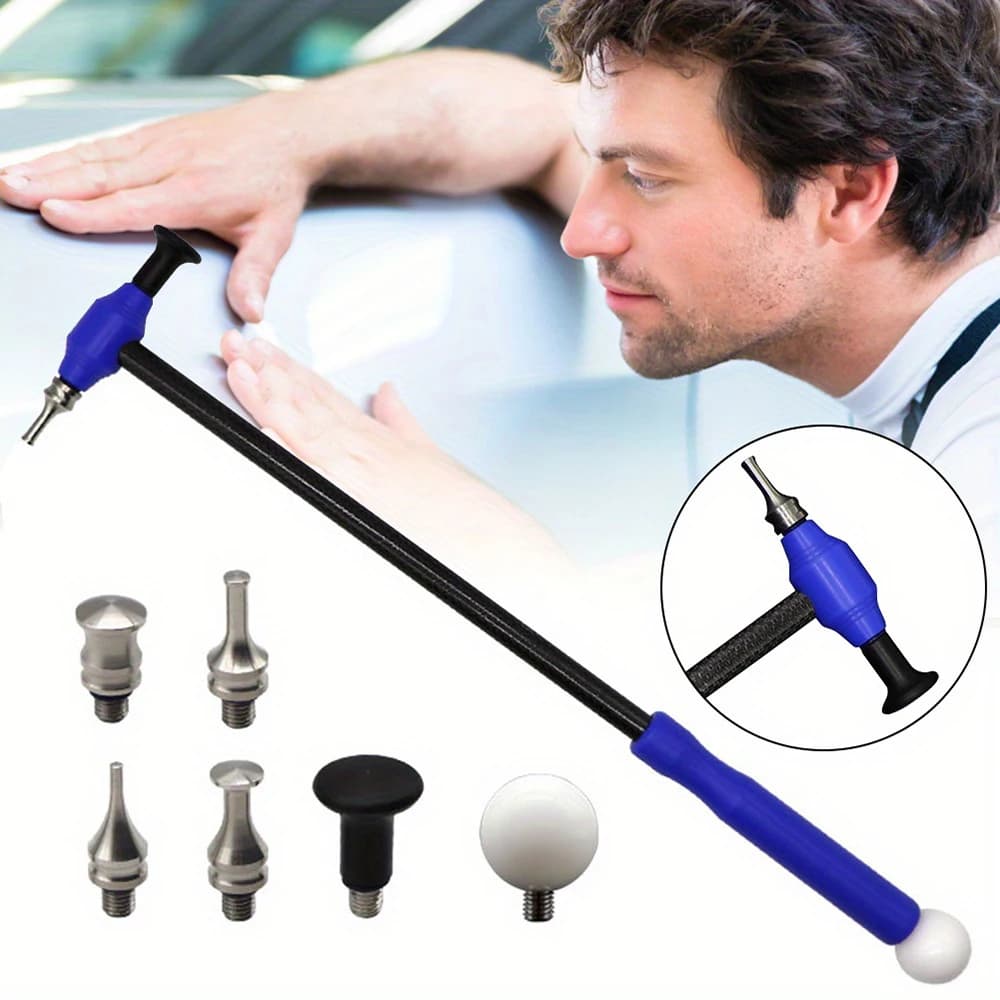 Strumenti per la riparazione di ammaccature per auto Strumenti per maschiatura Martello con impugnatura a lunghezza regolabile in fibra di carbonio Riparazione portatile della carrozzeria con kit di viti M8