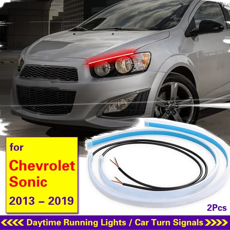 Per Chevrolet Sonic 2013-2019 Auto led DRL Luce di marcia diurna Striscia Impermeabile Tubo flessibile Guida Faro LED Luci di striscia