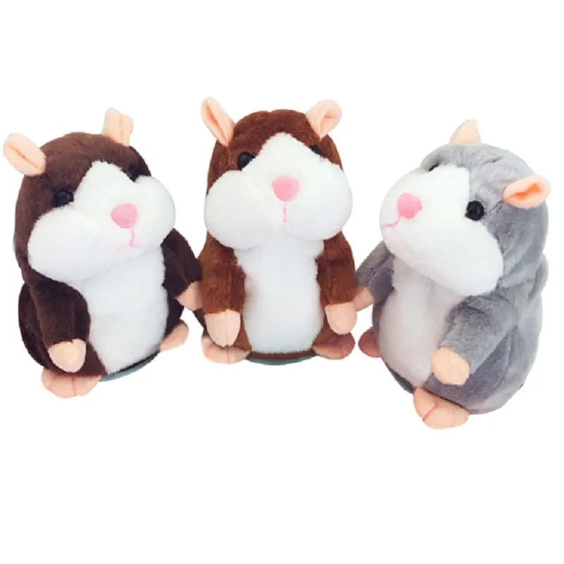 1 Pezzo Peluche Parlante di Criceto Piccolo, Giocattolo Educativo per Bambini che Registra e Ripete, Criceto Parlante che Annodda la Testa