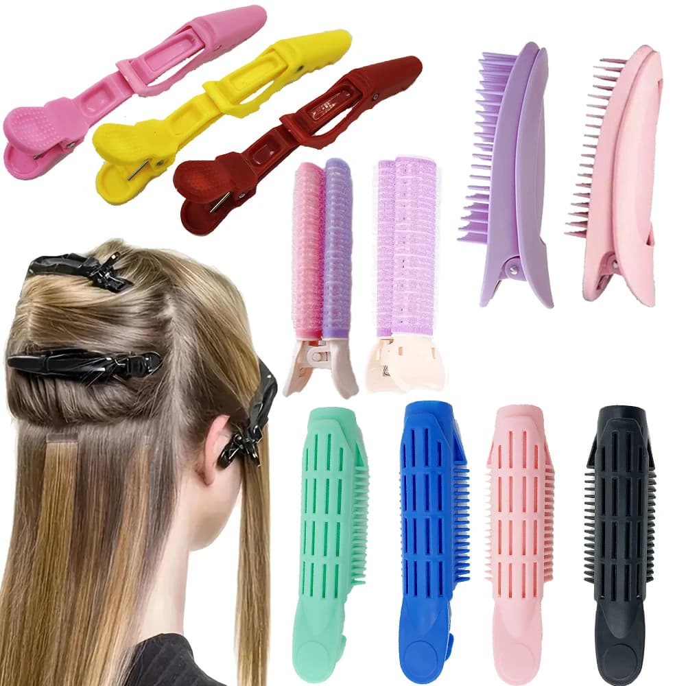 2/4 pezzi con frangia soffice, clip magica per styling senza calore per le radici dei capelli, non necessita di riscaldamento, ferro arricciacapelli per parrucchieri