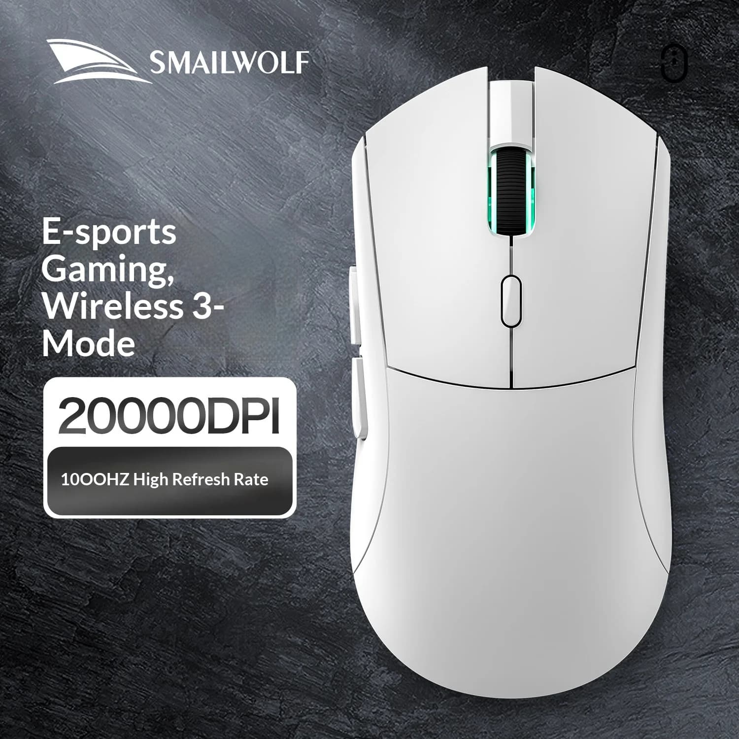 RS7 Wireless Gaming Mouse, PAW3311 20000 DPI, 89g Lightweight, 2.4G/BT5.1/USB-C Tri-Mode, 1000Hz Polling Rate for PC Laptop