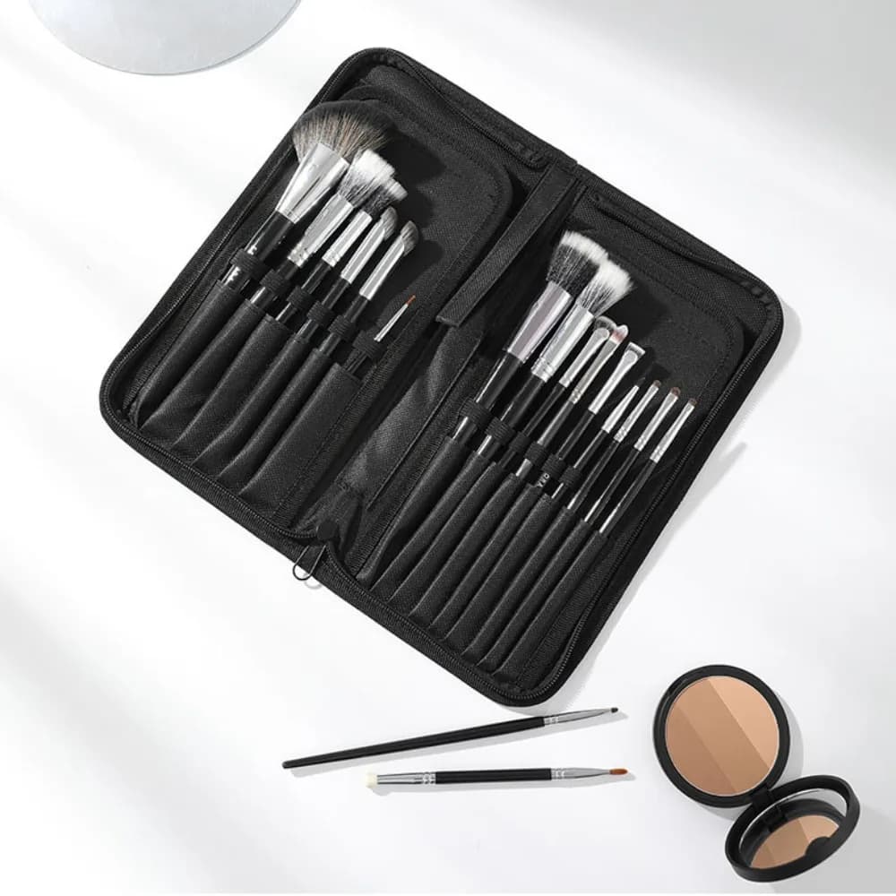 Borsa per pennelli per trucco portatile di alta qualità Posizione a 15 fori Custodia per pennelli di grande capacità Astucci per penne durevoli