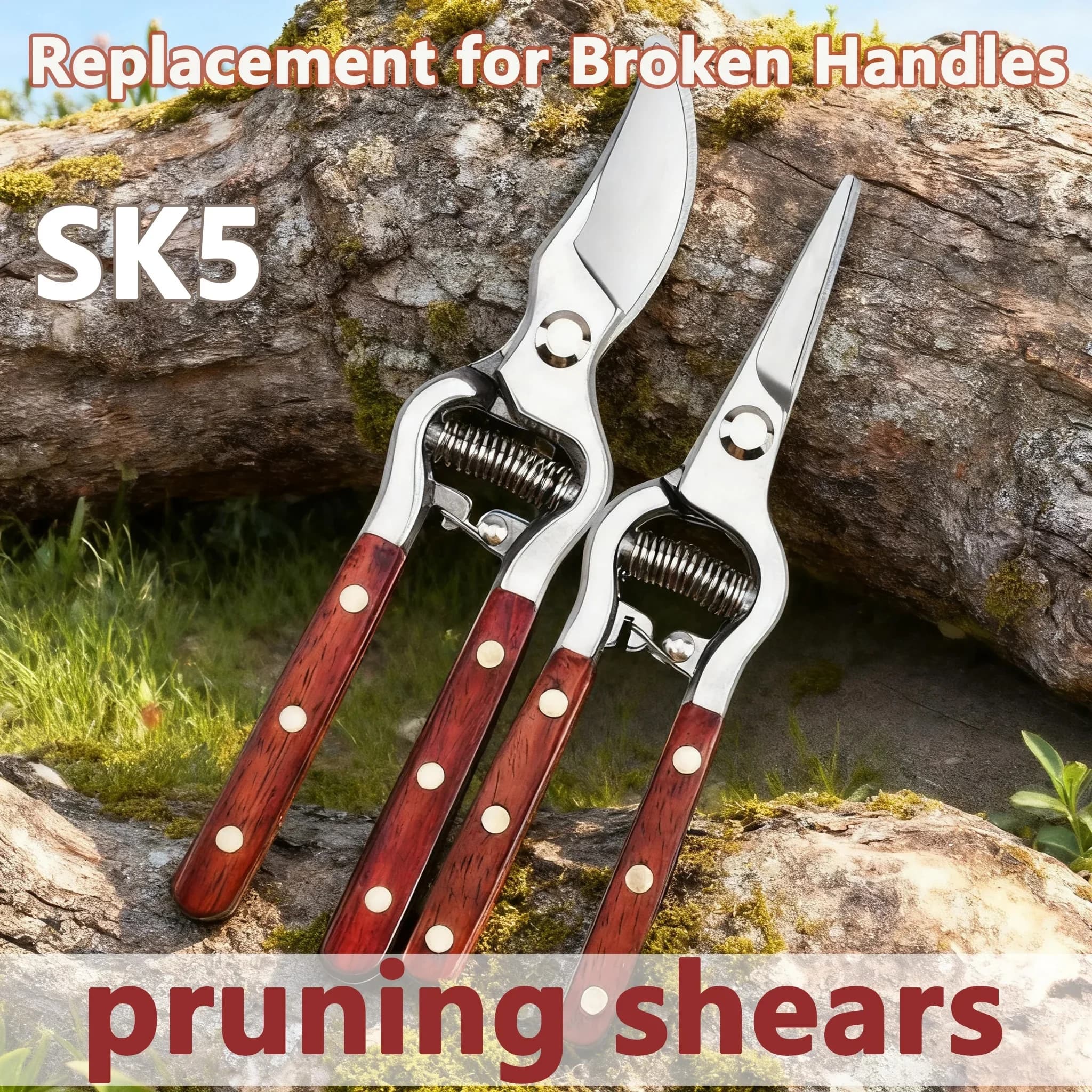 Professional bypass pruning shears: multipurpose garden scissors for clean and healthy cuts on thick branches, fruit trees and flowers