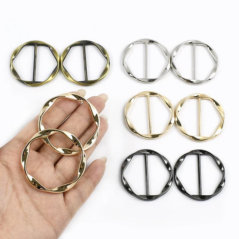 5/10/20 pz 35/40mm metallo cerchio rotondo clip fibbie sciarpa di seta anello di regolazione fibbia della cintura sciarpe decorazione cursore pulsante di cucito