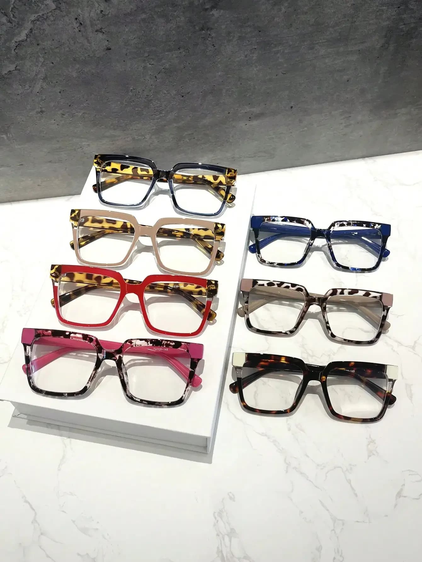 2 occhiali alla moda anti luce blu, occhiali senza prescrizione con montatura quadrata per uomo e donnaTTT