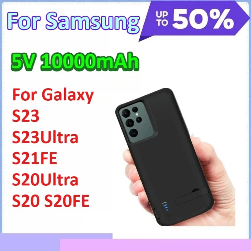 Custodia caricabatteria da 10000 mAh per Samsung Galaxy S23 S23Ultra S21FE S20Ultra S20 S20FE Power Bank Copribatteria portatile
