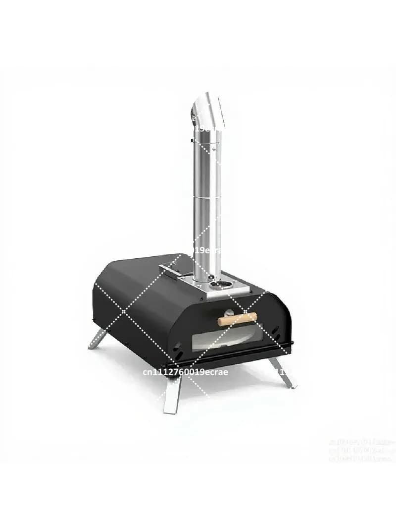 Portable Folding Pizza Oven with Rotating Stone, Wood Pellet Outdoor Cooker