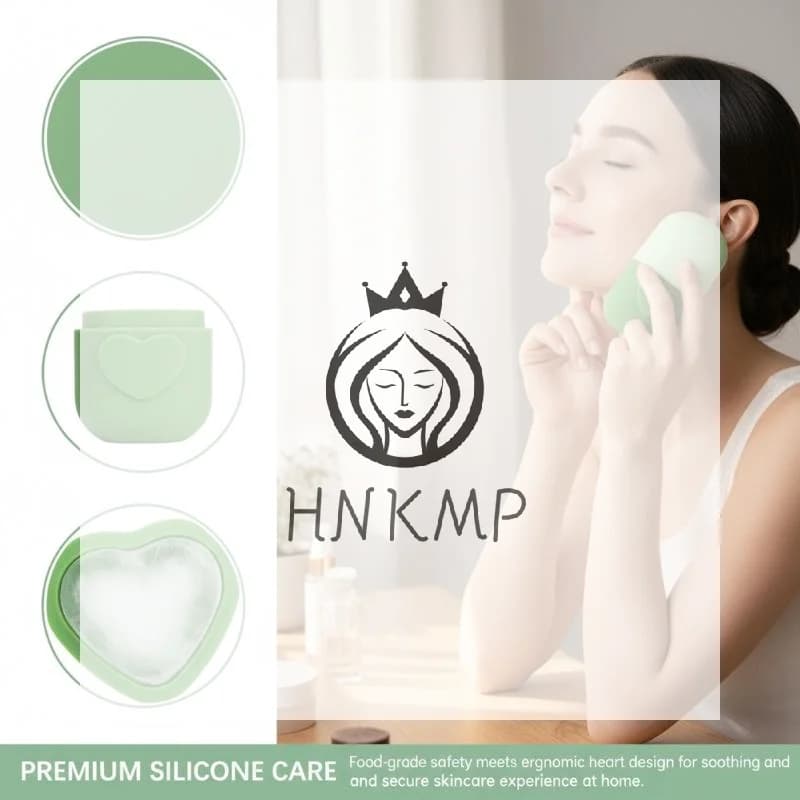 Massaggiatore Viso con Rullo di Ghiaccio, Stampo in Silicone a Forma di Cuore, Strumento Riutilizzabile per la Cura della Pelle, Anti-Gonfiore e Rinfrescante per Uso Domestico