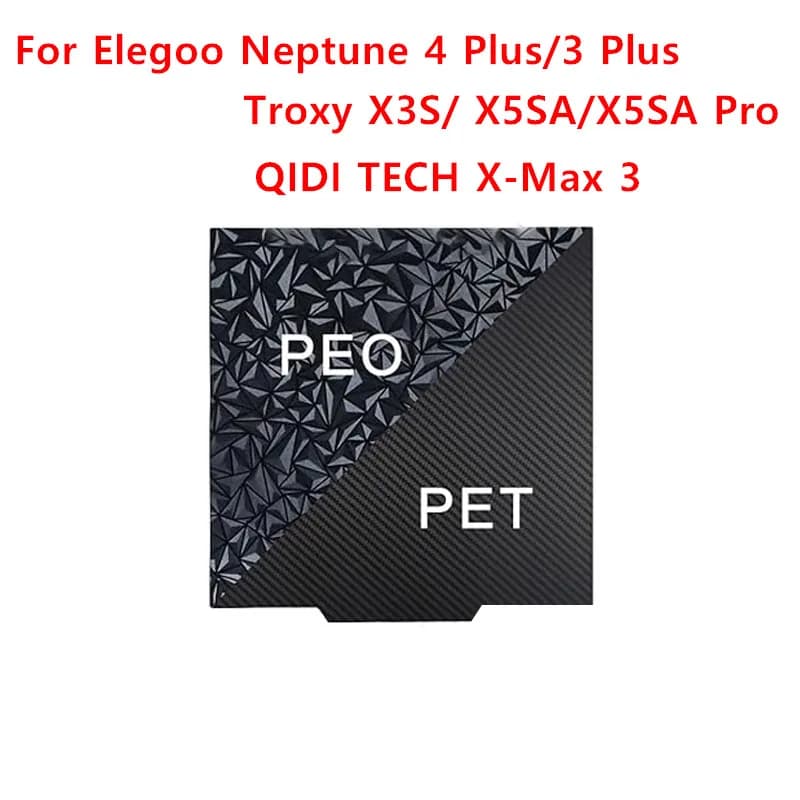 Piastra di stampa PEI 330x330mm a doppia faccia in acciaio armonico PEI PEY PET PEO per stampante 3D Elegoo Neptune 4 Plus/3 Plus X5SA