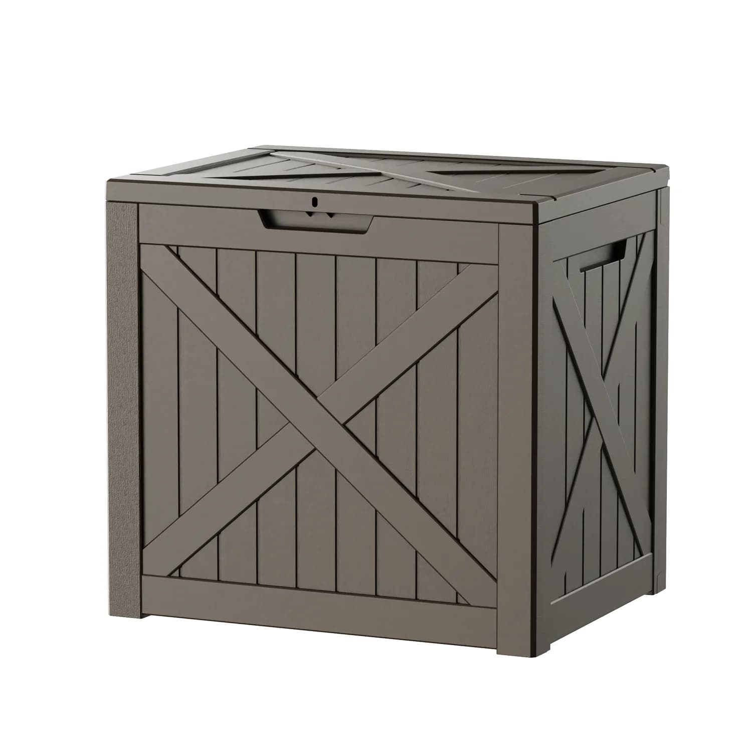 Outdoor 32 Gallon Box, Garden Furnishing Container with Padlock, for Patio Bearings, Gardening Tools, Waterproof