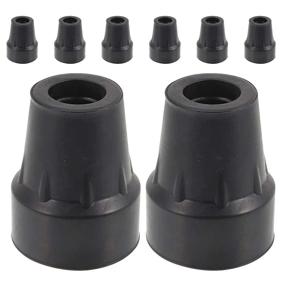 8 Pezzi Punte Antiscivolo in Gomma per Bastoni da Trekking, Ricambi per Bastoni da Escursionismo, Assorbimento degli Urti, Resistenti all'Usura, Morbide