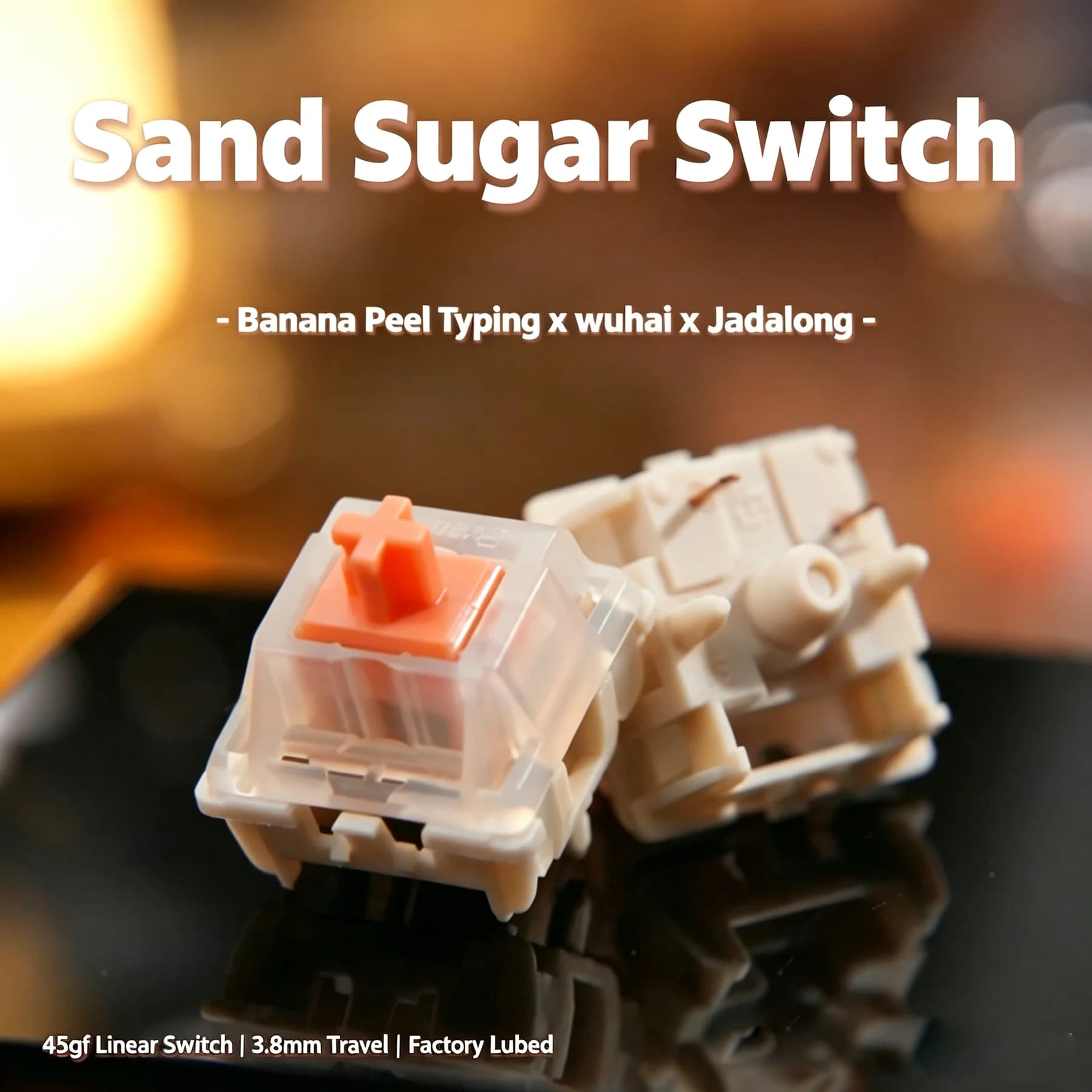 Gateron EF Sugar Switch Everfree Sugar Keyboard Switch 45gf Linear 5pin Crisp Mid-range Sound Mechanical Keyboard Typing Gaming