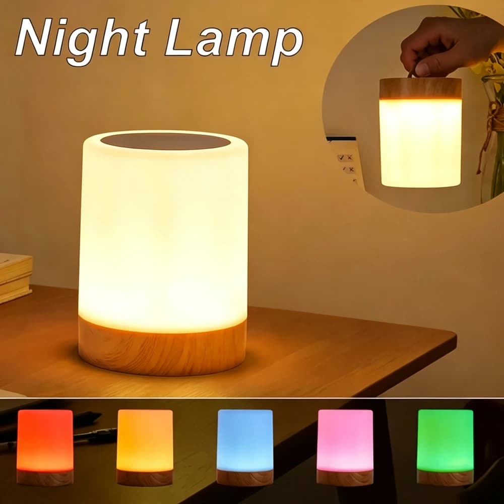 Led Night Lights Bedside Dimmable Charging Desktop Night Lamps Bedroom Bedside Lighting Decoration Touch Reading Led Table Lamps