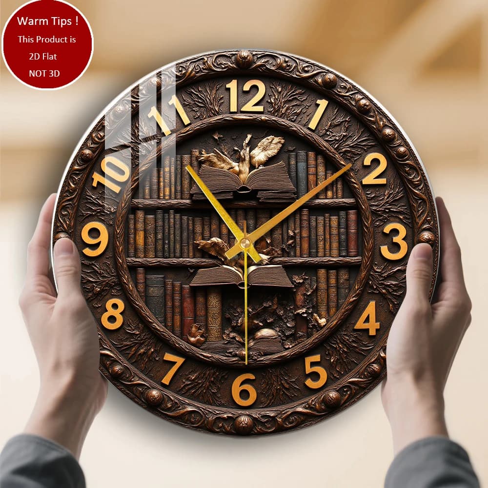Tempered glass wall clock shelf watch with open book eagle suitable for wall decorations or table displays everywhere