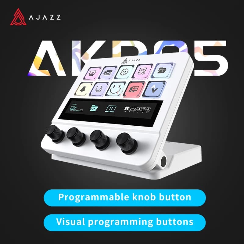 AJAZZ AKP05E Stream Deck — Il Regalo Perfetto: Controller Programmabile con Rotazione per Ufficio, Streaming e Gaming