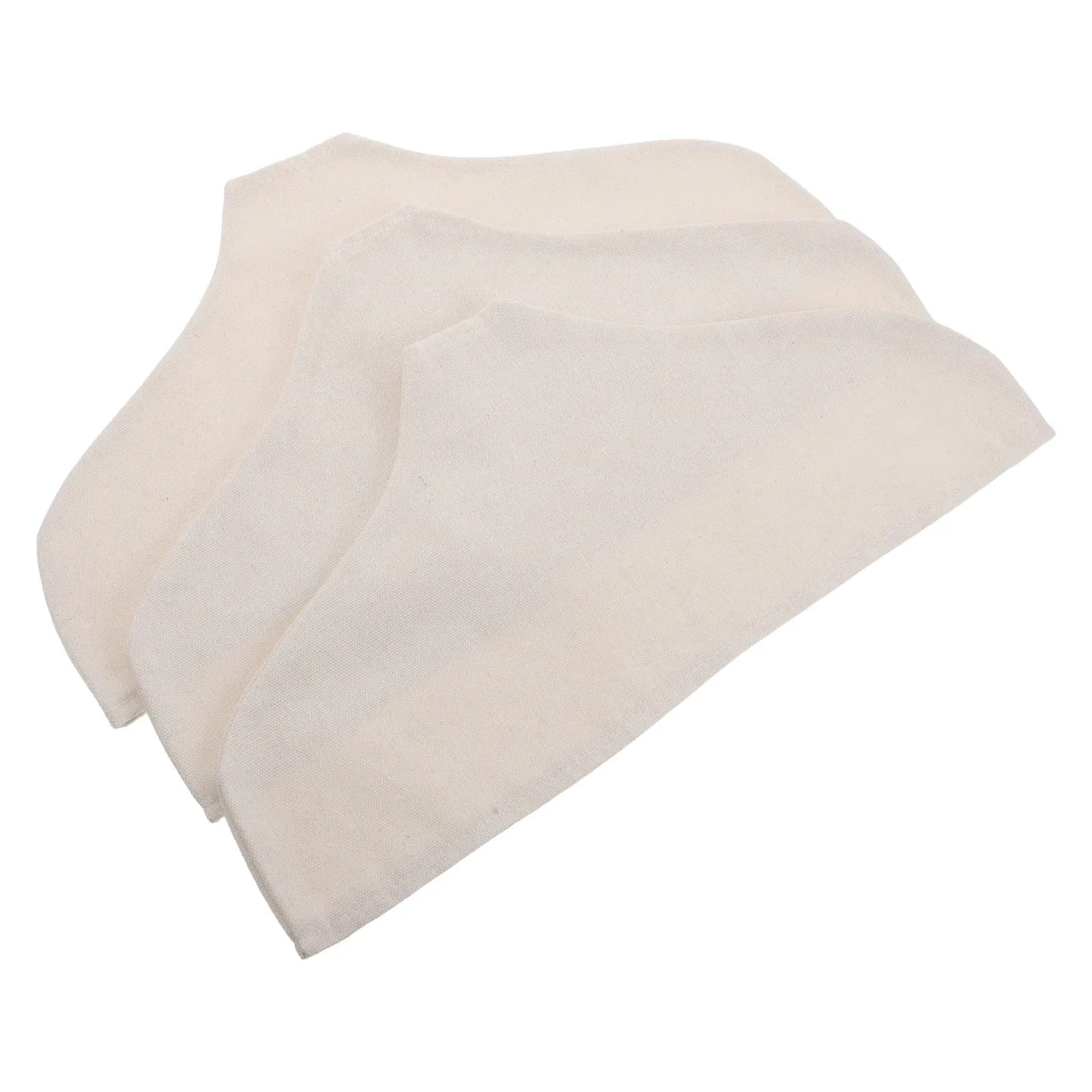 3Pcs Cotton Linen Hanger Dust Covers Non Slip Shoulder Covers Clothes Protector for Home Travel Closet 8.2 X 17In Beige White