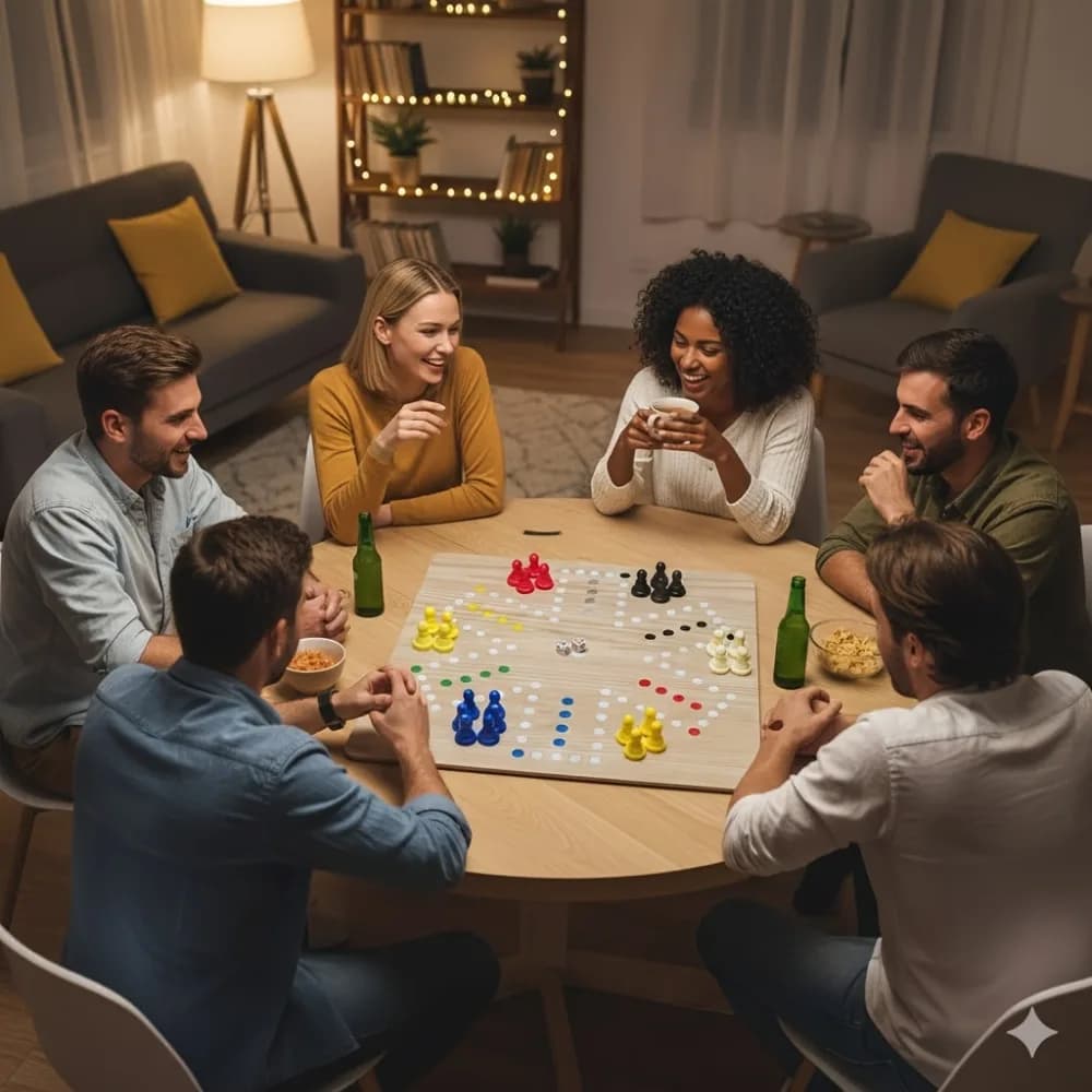 6-Player LUDO Set | 35cm Oversized Game Board, Includes 1 Board, 24 Chess Pieces in 6 Colors And 2 Dice Mouse Pads, Dual Dice