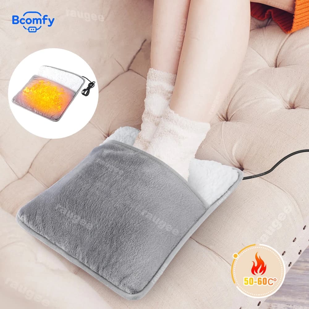 Scaldapiedi Coperta riscaldata elettrica invernale Ricarica USB Morbido peluche Lavabile Tappetino riscaldante per piedi con riscaldamento a temperatura costante