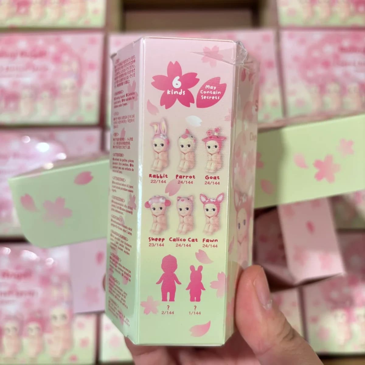 Sonny Angel mini figura 2025 Cherry Blossom Series Hanami Edition Blind Box Mystery Box Parrct Goat Calico Cat Fawn SAS65962
