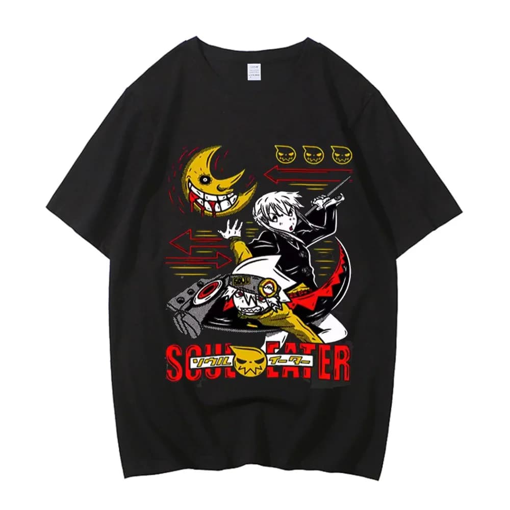 Soul Eater cotton t-shirt teen Pop Culture anime Breathable Punk harajuku top tees Y2k hip hop Retro Grunge