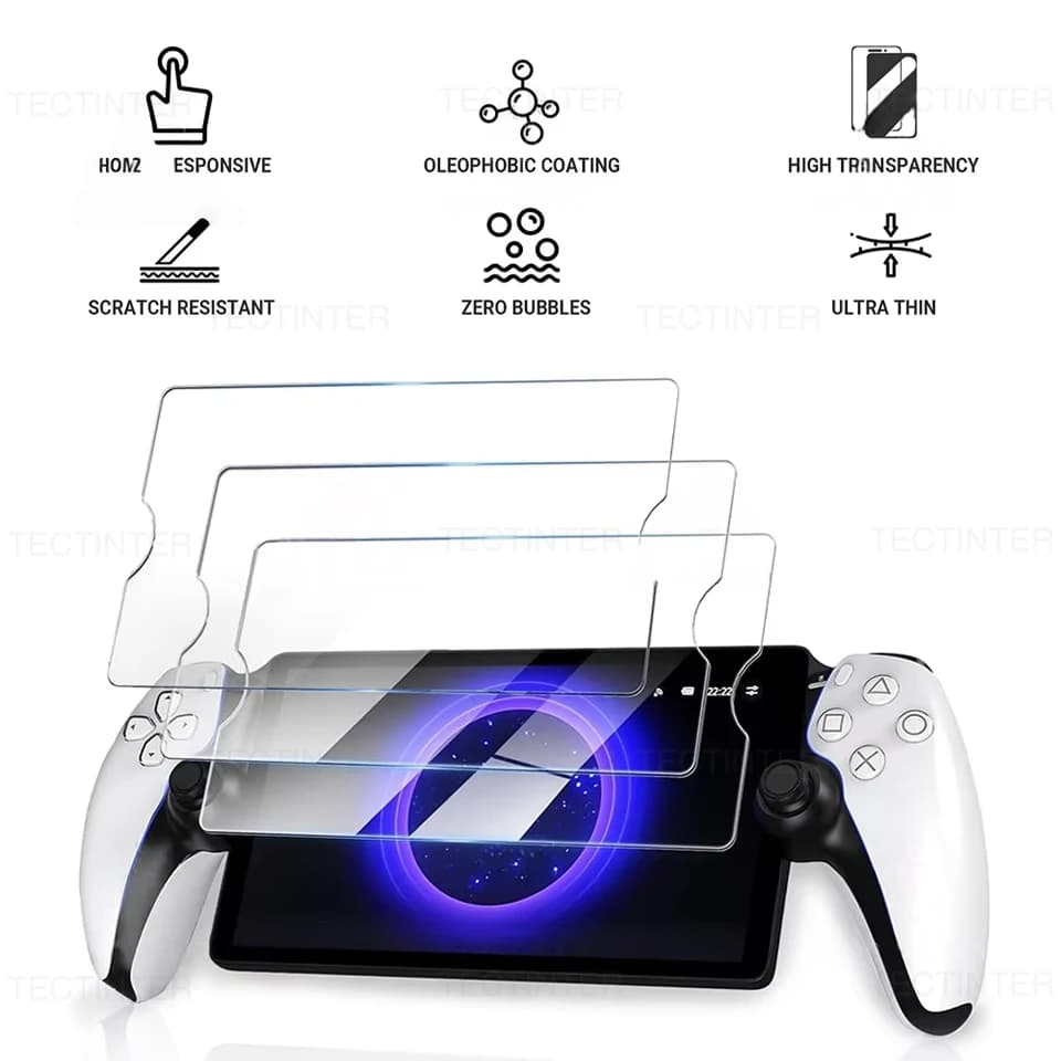 1/2 pezzi protezione schermo in vetro temperato per Sony PlayStation PS5 portale pellicola protettiva antigraffio per accessori portale PS5