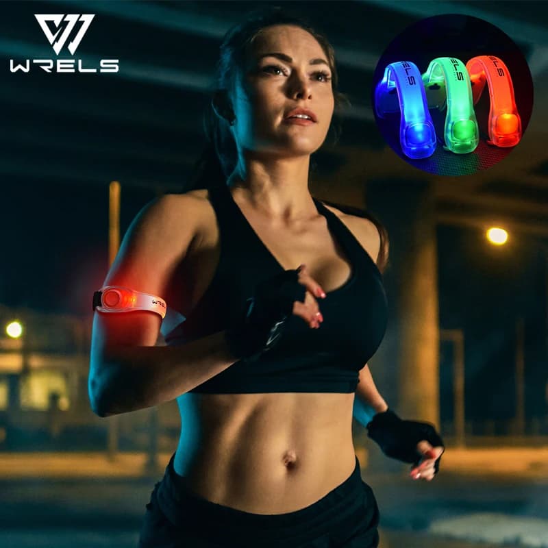 WRELS LED Lighted Arm Band Running Arm Belt Luminous Sports Bracelet Outdoor Night for Running Walking Cycling Concert Wheel Skates