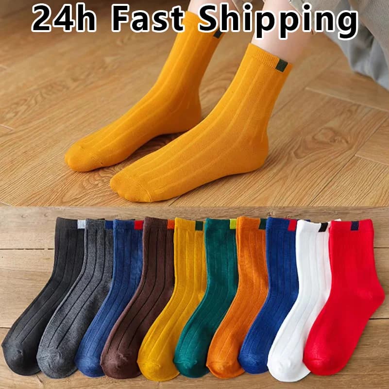 5pairs Socks Women Spring Autumn Breathable Socks for Women Cute Set Men's White Japanese Style Sports Fashion Short Socks Meias