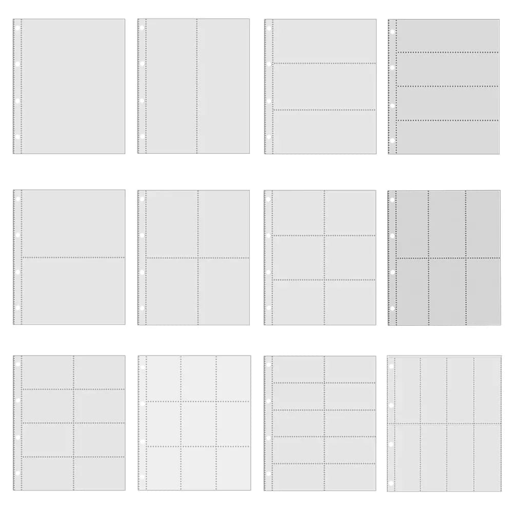 PLRBOK A4 Trasparente 10 Pezzi Album Fotografico Pagine di Ricarica File Protector 4 Fori 6×4 10×15 4 Raccoglitore ad Anelli Cartoline Cartolina Notebook