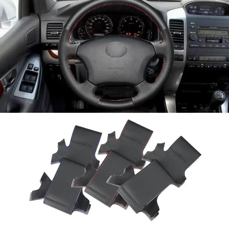 Car Steering Wheel Leather Cover For Toyota Land Cruiser Prado 120 4Runner Highlander Hilux Tacoma Tundra For Lexus LS400 GX470