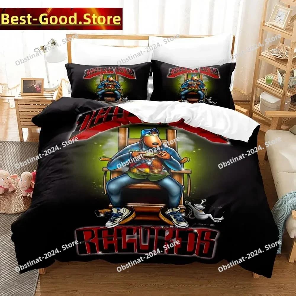 Set di biancheria da letto Hip Hop Death Row Records Set di tre pezzi di cartoni animati Anime Set copripiumino per camera da letto per bambini adulti