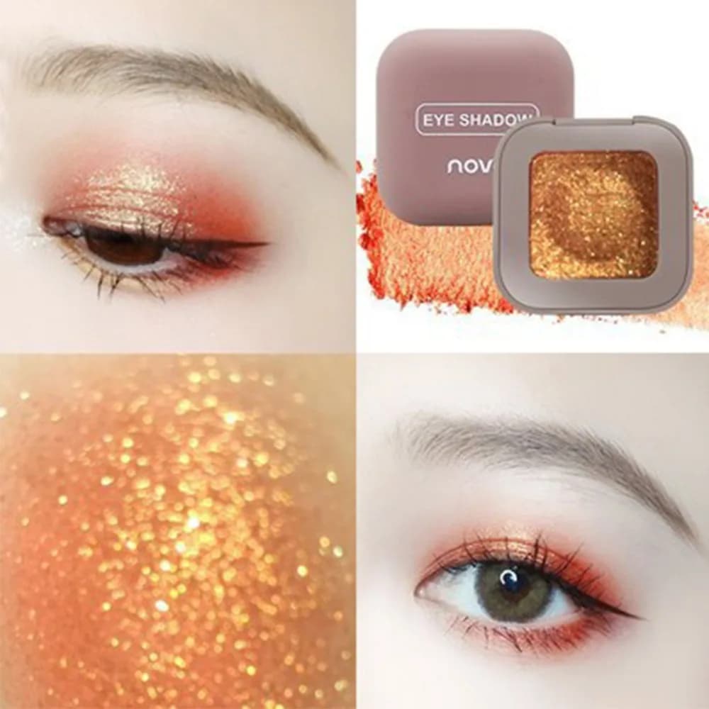 Ombretto Olografico Bronzo Marrone Scintillante, Glitter Dorato Effetto Cangiante, Crema Scintillante che si Trasforma in Polvere, Illuminante per Occhi