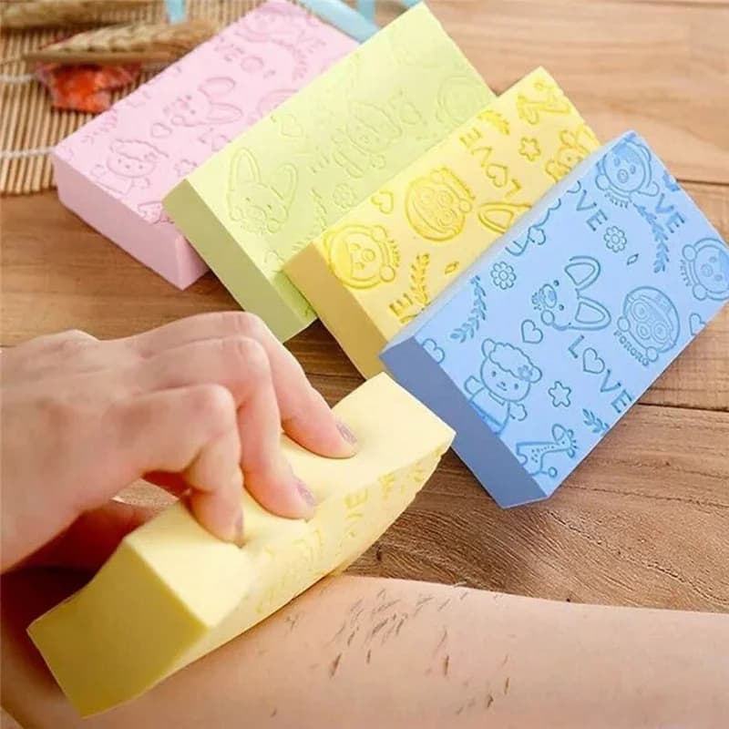 4PCS Magic Bath Sponge Body Dead Skin Remover Exfoliating Massager Cleaning Shower Brush Peeling Sponge Bath Tools For Kids
