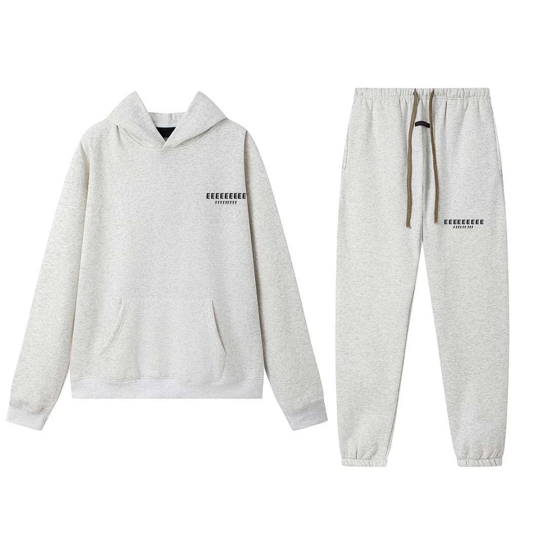 Set di Felpe e Pantaloni da Uomo di Marca PRC Trendy, Design di Lusso High Street con Logo a Doppia Linea Stampato, Set 2 Pezzi