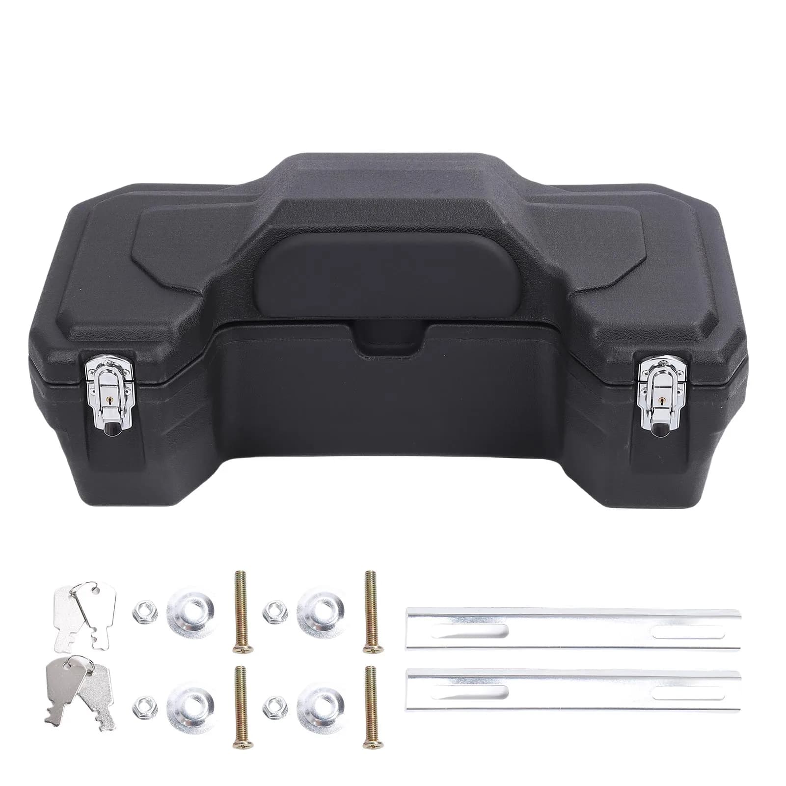 Rear storage box ATV Rear luggage box ATV large capacity 55 liters rain proof with backrest and safety lock for camping excursions