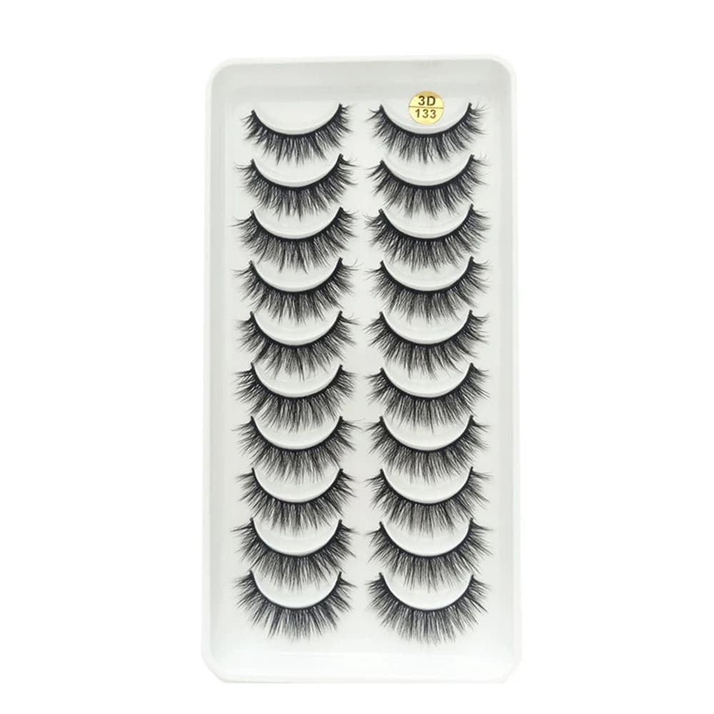 10 Paia di Ciglia Finte Sottili e Voluminose, Soft and Reusable, for Professional and Domestic Use, for Women and Girls