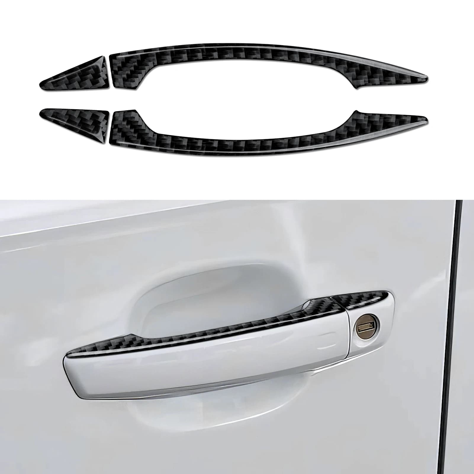 Per Audi A3 S3 RS3 8V (2013-2020) Adesivo interno in fibra di carbonio, Maniglia esterna Strisce decorative Pannello Accessori per rivestimento auto