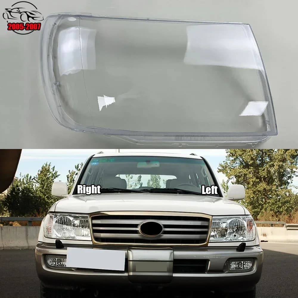 Per Toyota Land Cruiser 2005-2007 Paralume Trasparente Paralume Faro Anteriore Borsette Faro Copertura Lente Plexiglass