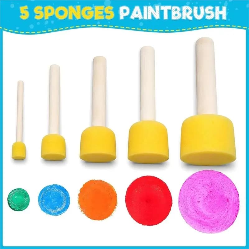 Reliable-Art Craft Tools For DIY, Classroom- 39Pcs Paint Sponge Brushes Set, Bulk Assorted Shapes Foam Stampers And Rollers,Art