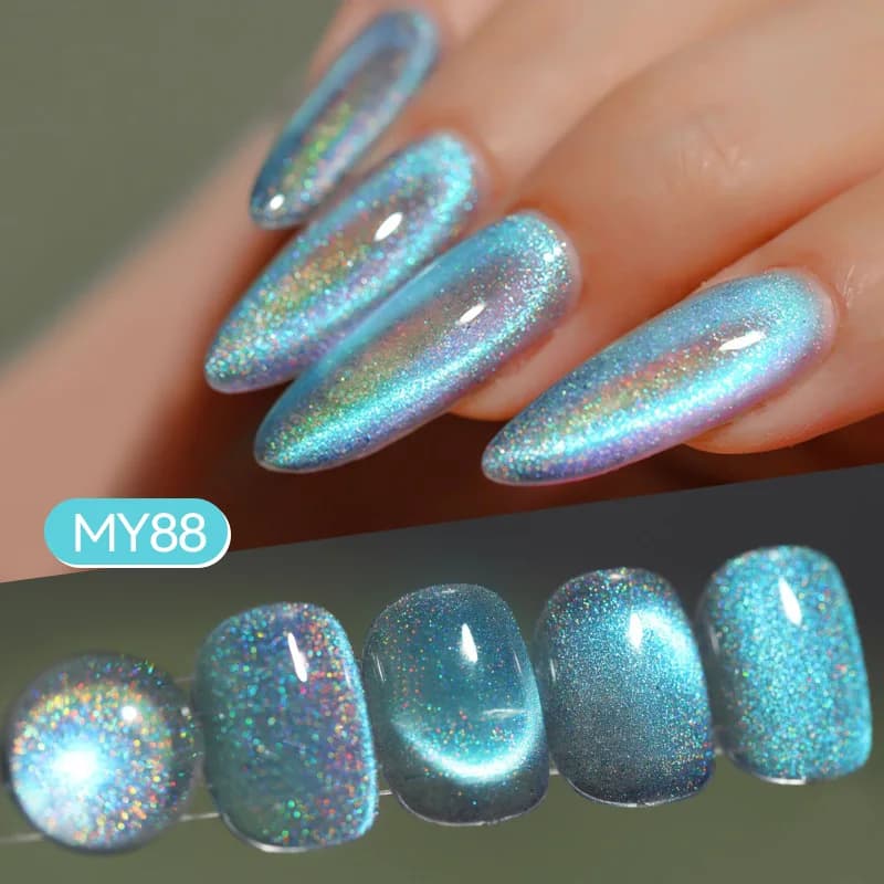 BORN PRETTY 10ml Ice Blue Red Rainbow Glitter Cat Gel magnetico Smalto per unghie scintillante Ultra Shine Flashy Semi permanente UV Varnis