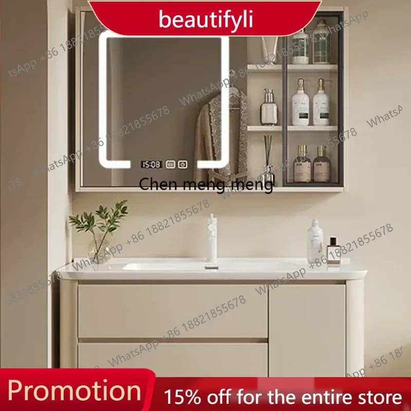 Mobile bagno X188 con specchio e cassetto, lavabo a parete, armadietto bagno, scaffale portaoggetti in metallo, Casa Arredo, mobili per la casa
