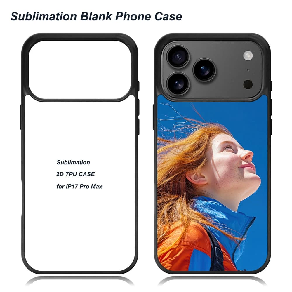for iPhone 17 Pro Max 17Air 2D TPU Sublimation Phone Case Shockproof Soft Cover with Blank Aluminum Sheet Shell 10pcs/lot