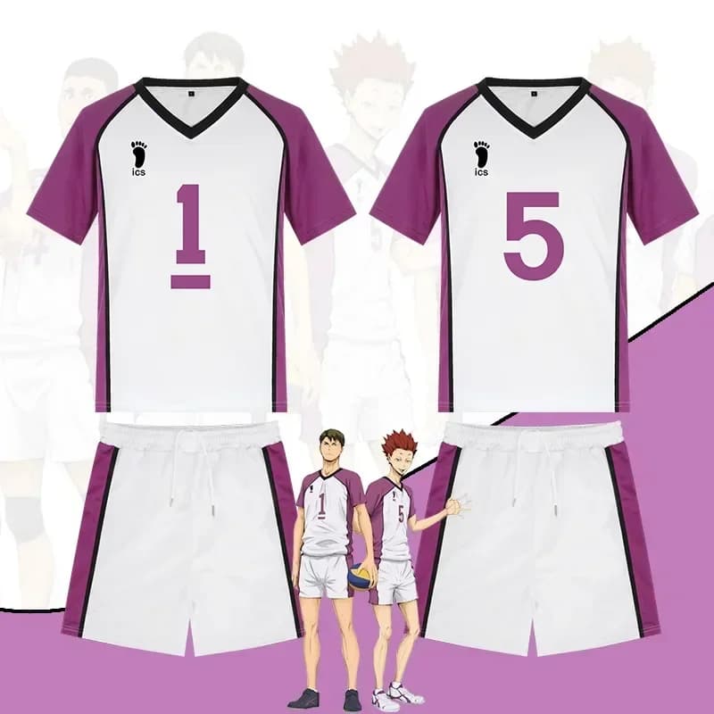 2025 Anime Haikyuu Costume Cosplay Shiratorizawa High School Sportswear Pallavolo Club Jersey Uniforme Tendou Satori T-shirt Ful